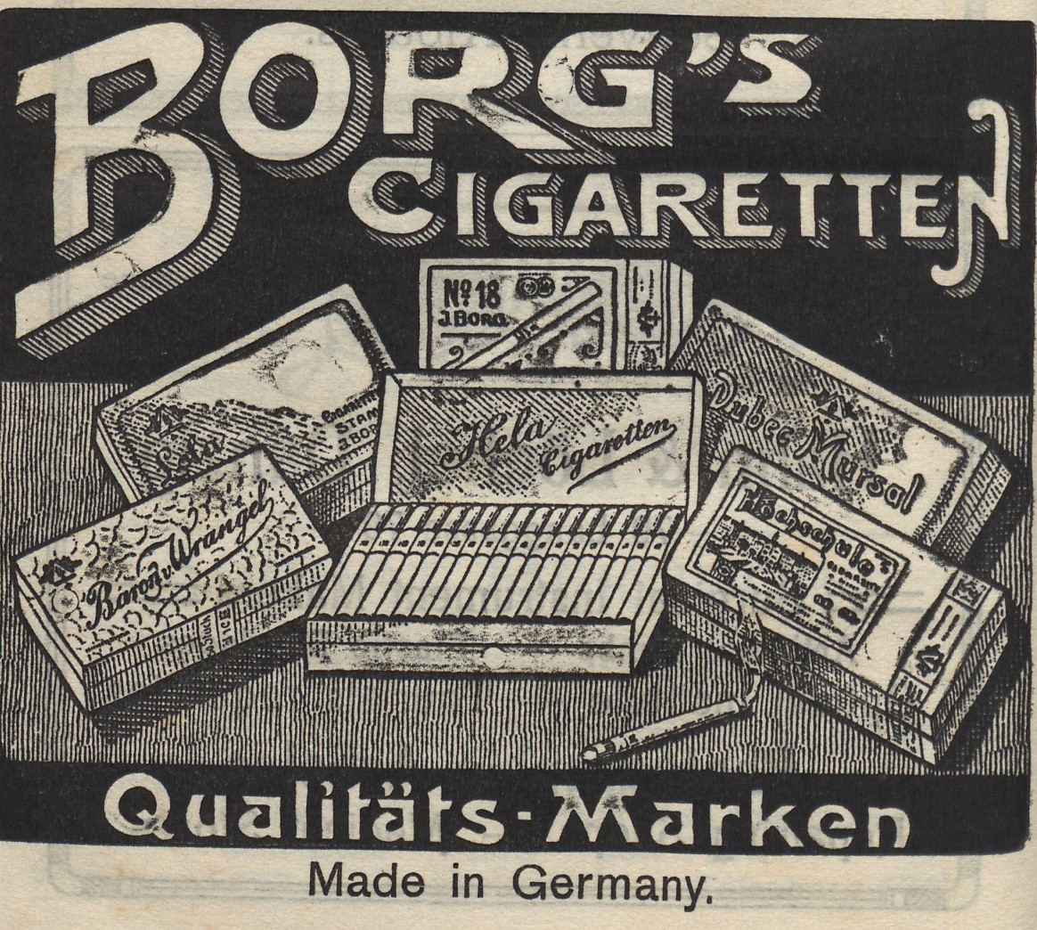 Reklama papierosów w: Frank S. N. Dunsby, Danzig, Marienburg, Oliva, Zoppot : historical and descriptive, 1910, polona.pl/item/1746346/70/
