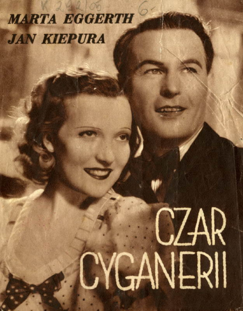 Ok艂adka prospektu reklamowego filmu pt. "Czar Cyganerii", 1937, Marta Eggerth, Jan Kiepura, mbc.cyfrowemazowsze.pl