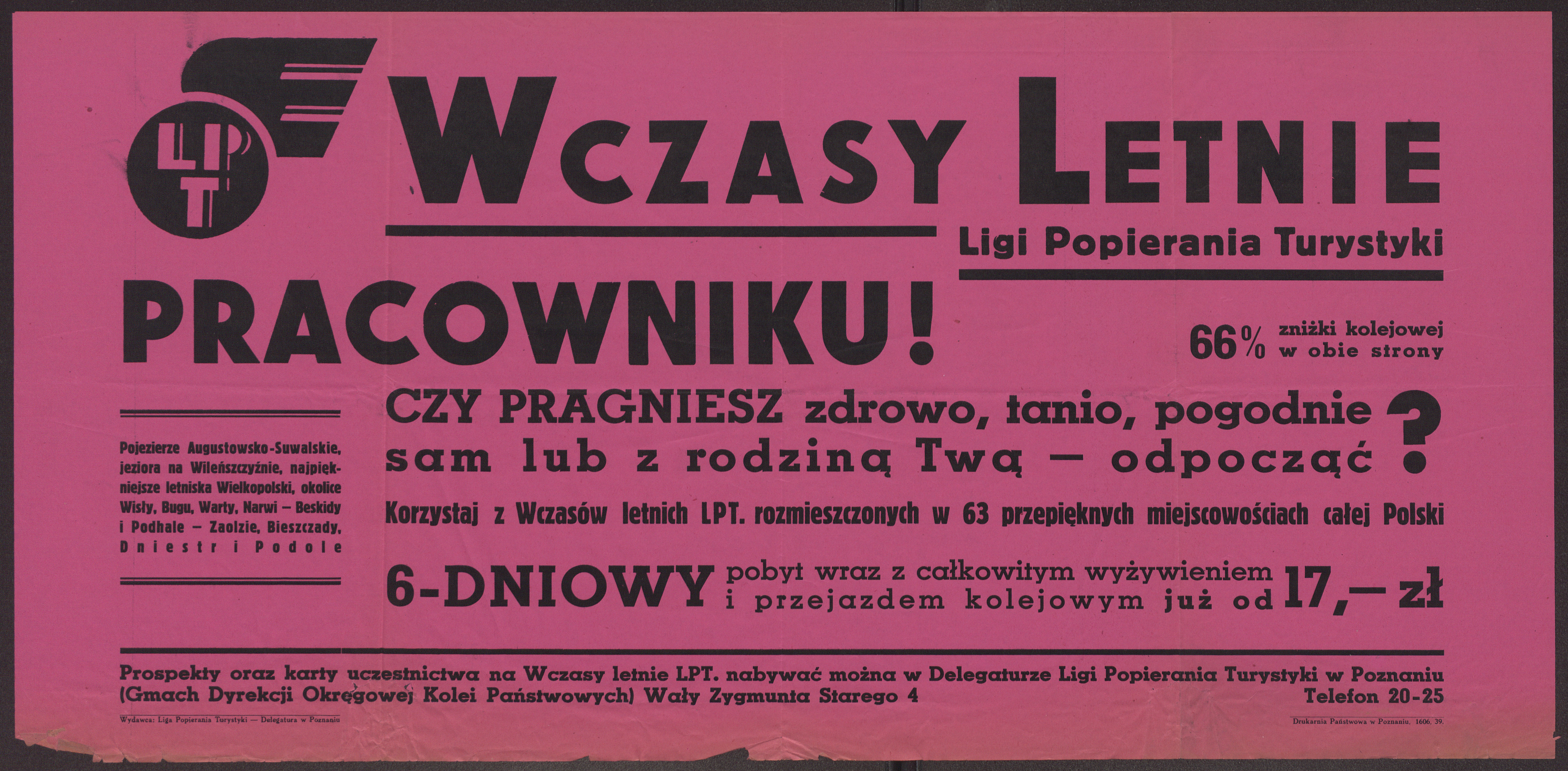Wczasy letnie - PRACOWNIKU! folder reklamowy, 1939 rok, polona.pl/item/pracowniku
