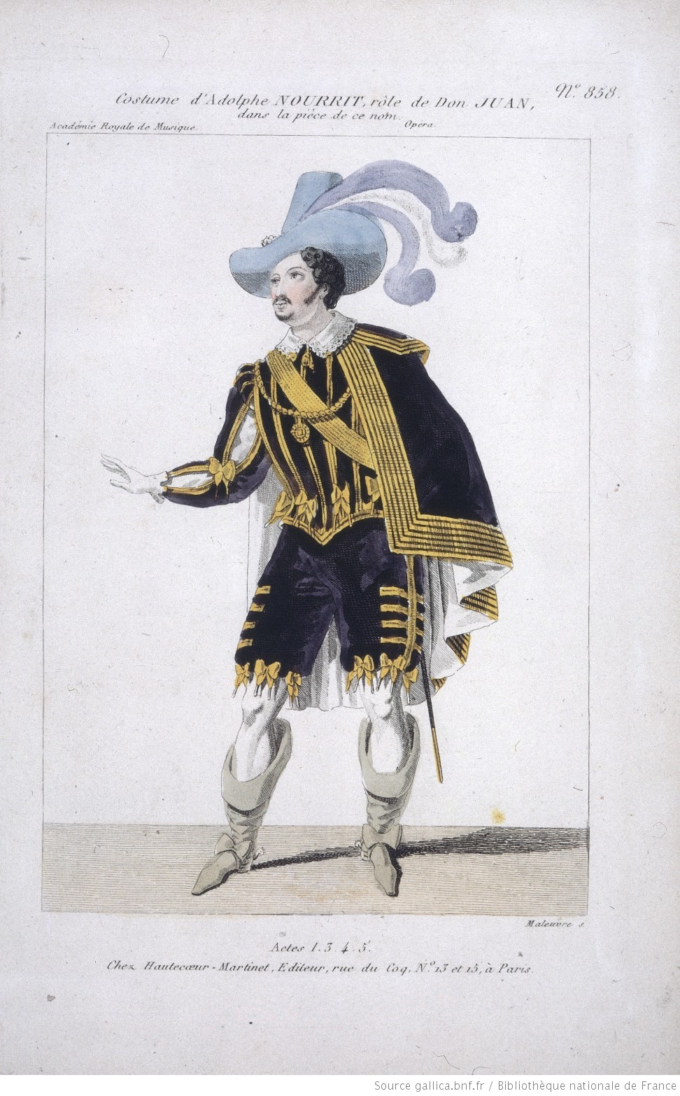 Louis Maleuvre, Don Juan, projekt kostiumu, 1834 gallica.bnf.fr