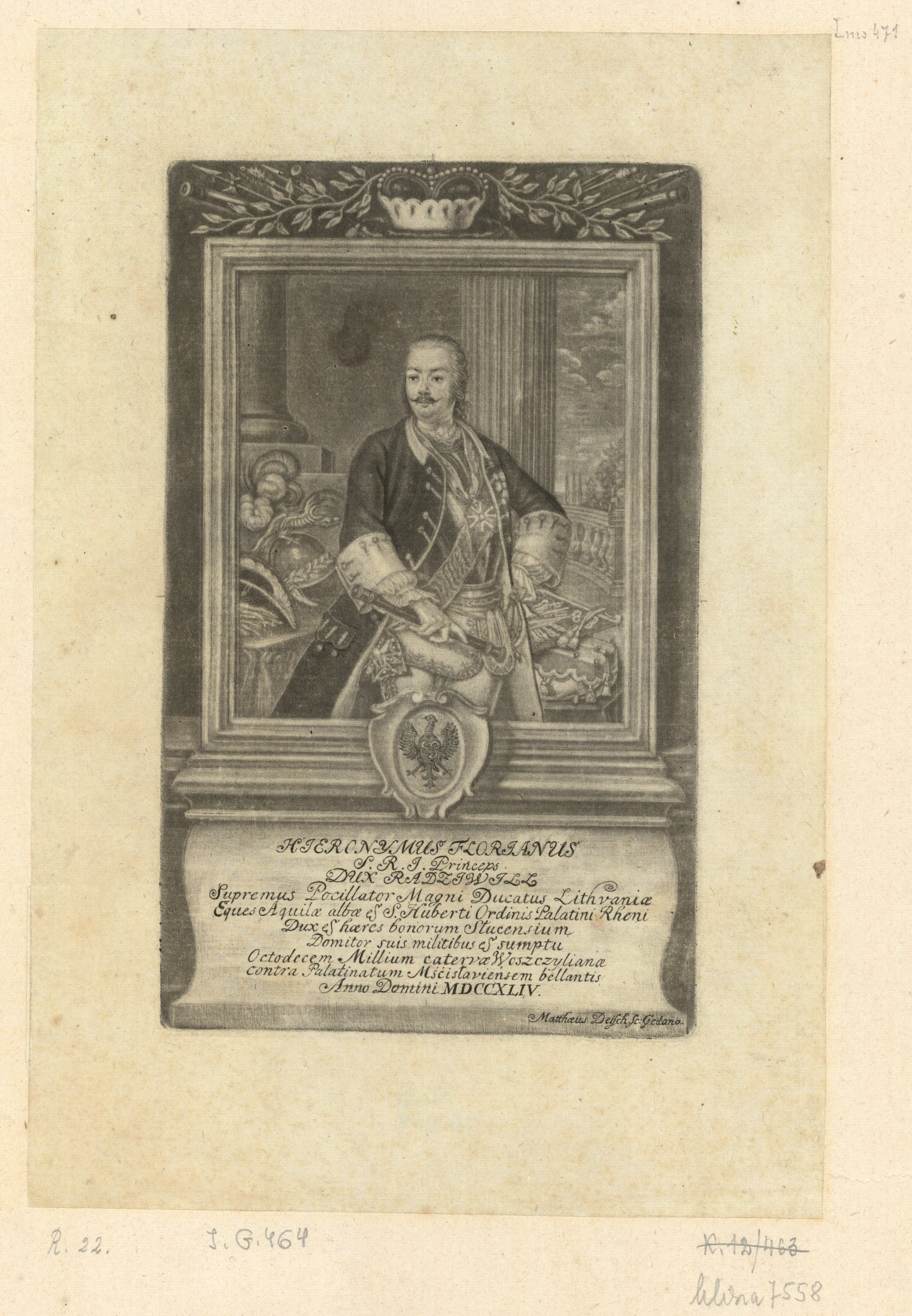 Hieronim Florian Radziwił, 1744, aut. Mateusz Deisch. polona.pl
