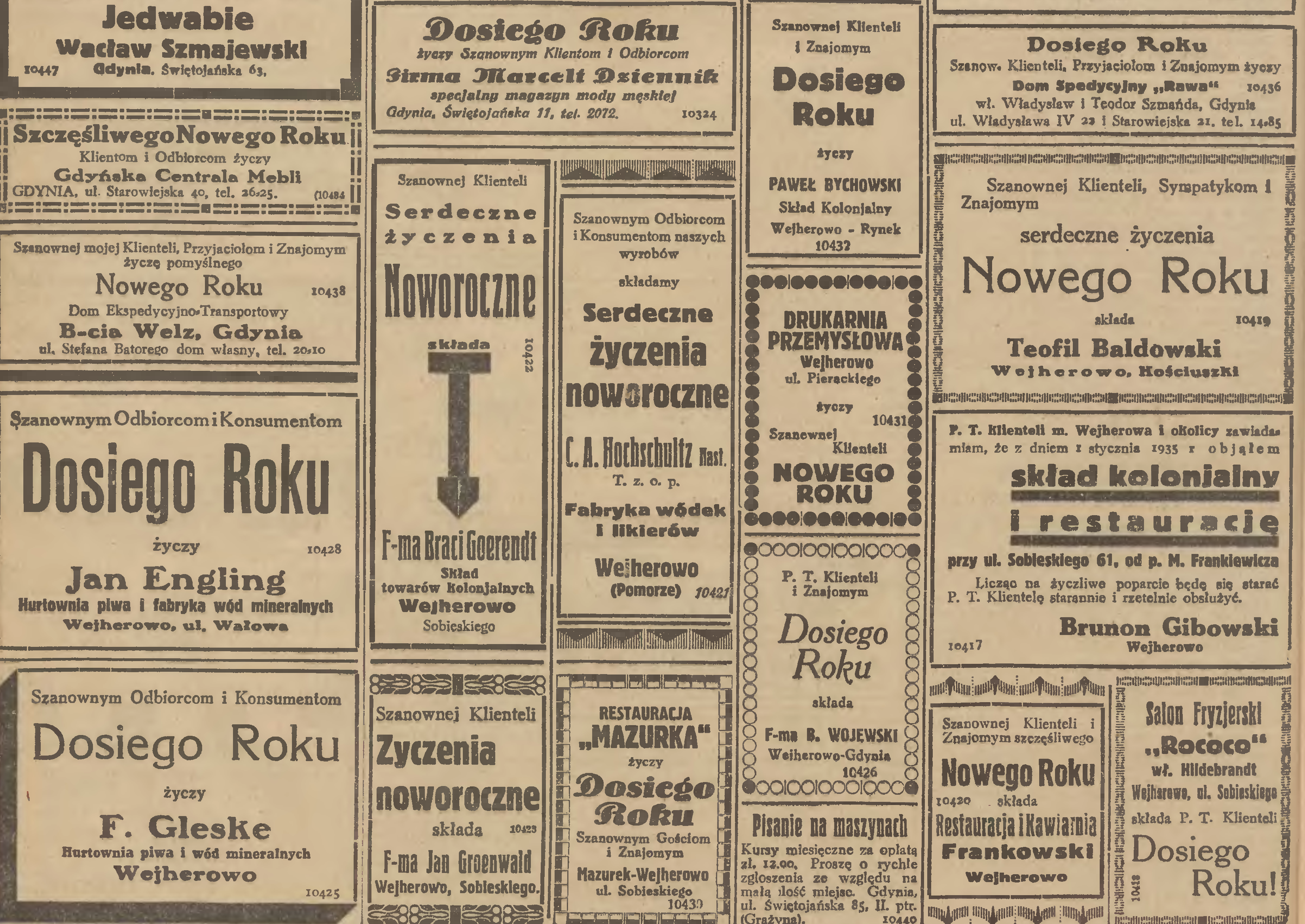 Dosiego roku! Gazeta Gdańska, 1935 rok, pbc.gda.pl/dlibra/publication?id=19729&tab=3