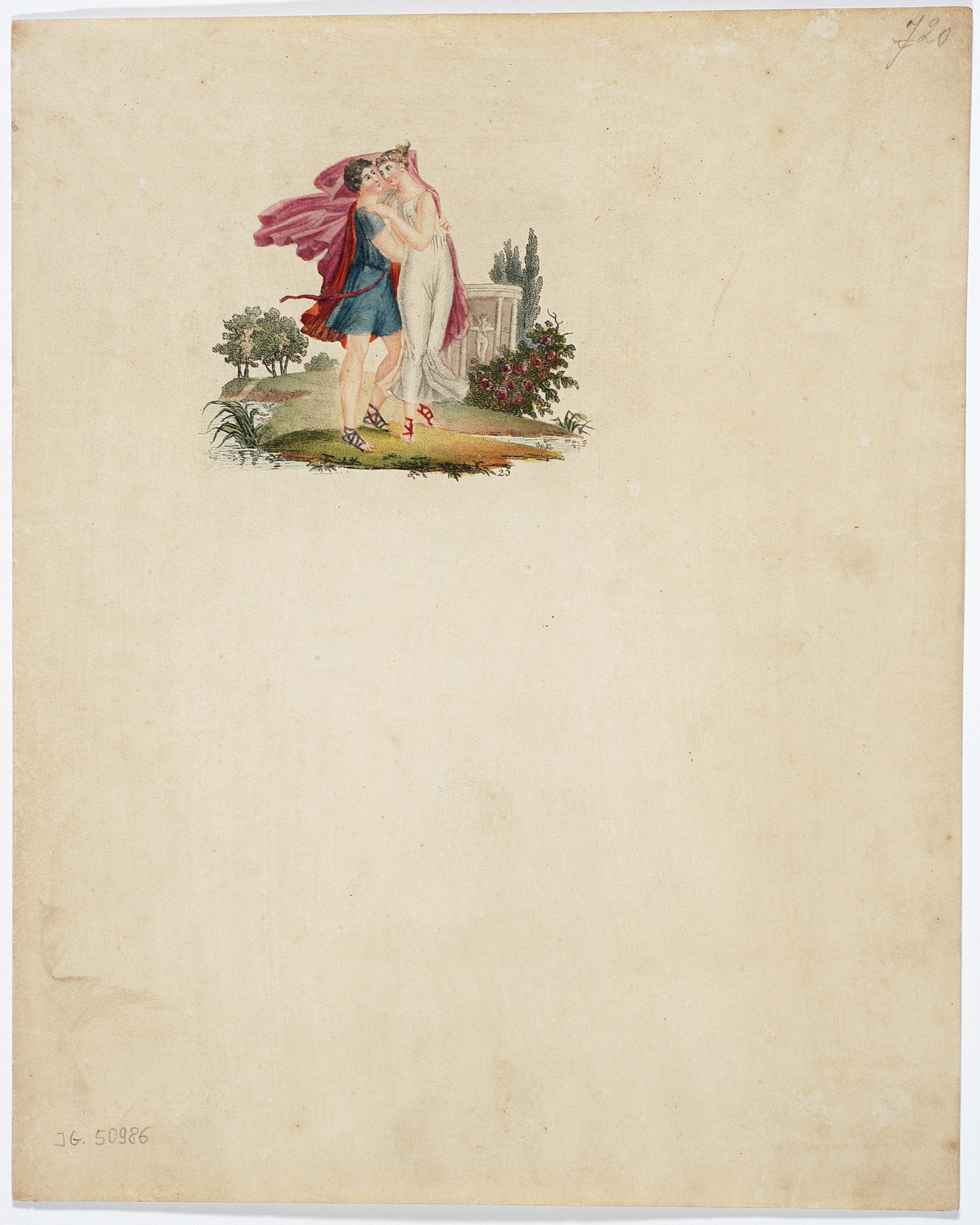 papier listowy z wizerunkiem pary zakochanych, vintage, XIX wiek